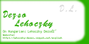 dezso lehoczky business card